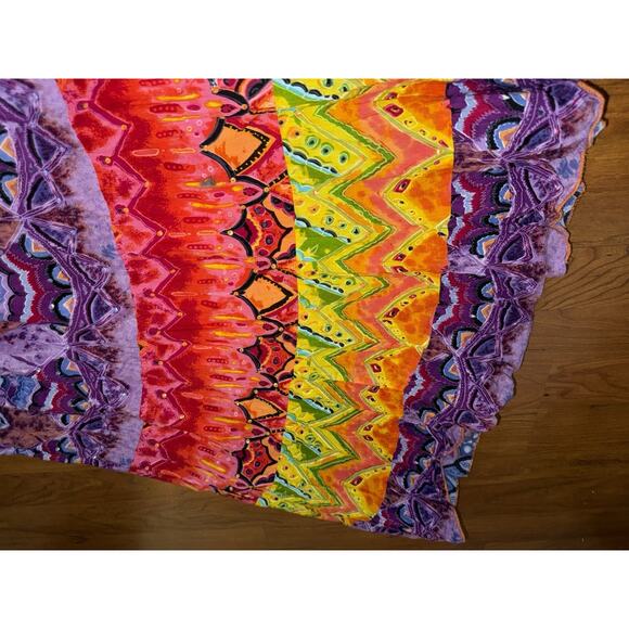 Mystique Aura Boho Hippie Rainbow Sequined Maxi Skirt Festival Medium Unique - Picture 3 of 5